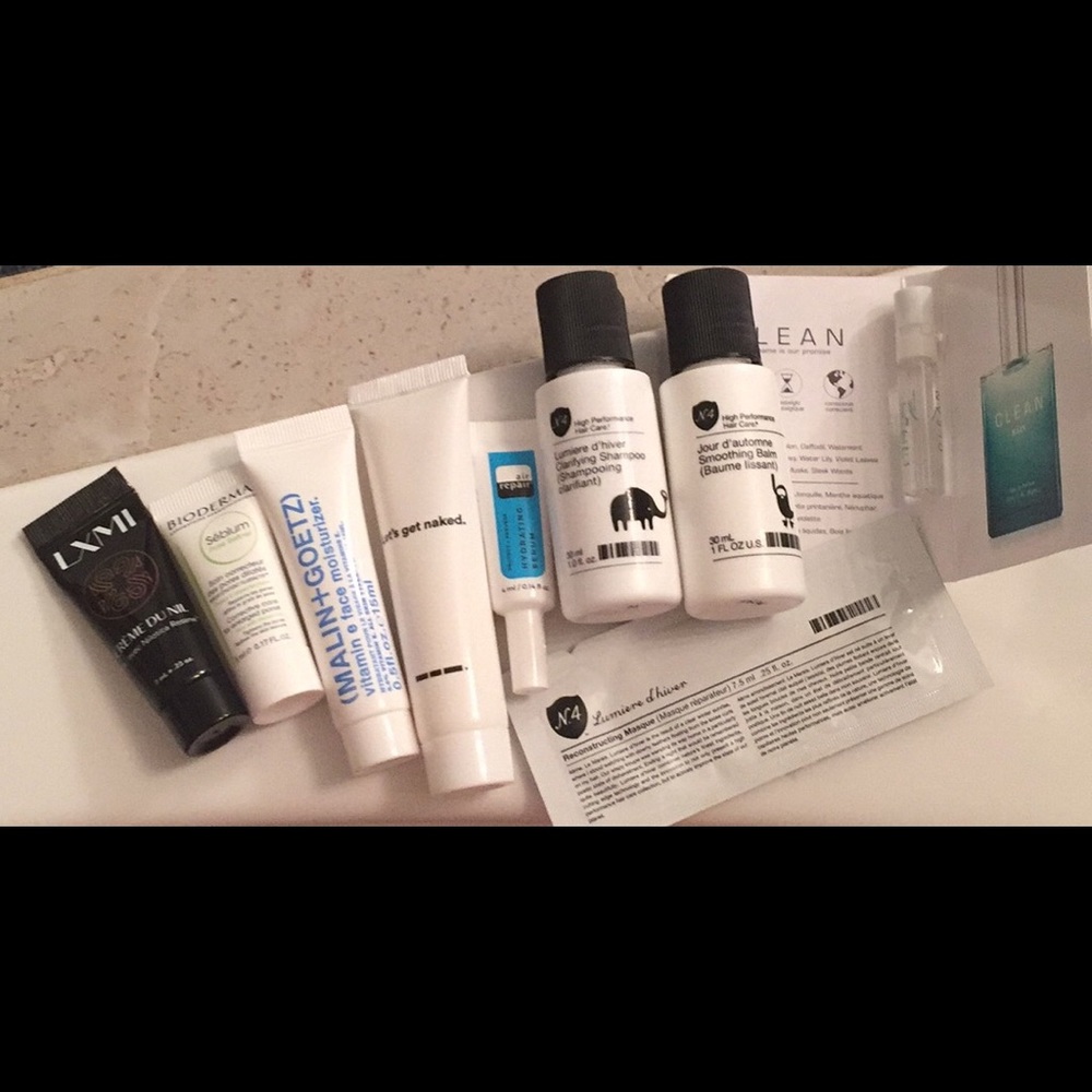 Various beauty skin & hair sample products